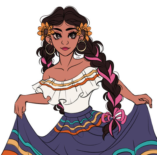 half body/ flat color